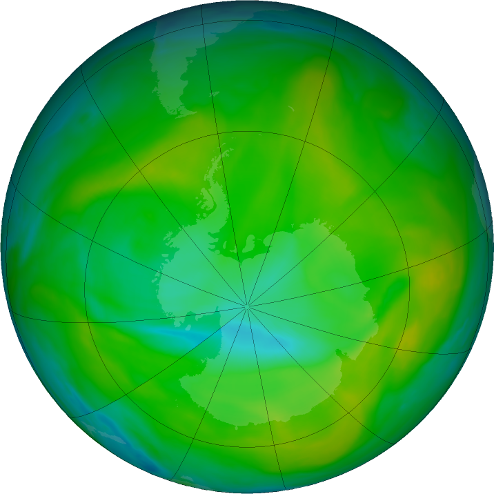 Antarctic ozone map for 04 December 2017